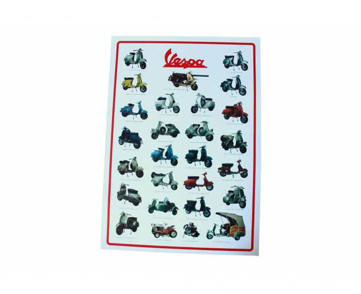 Poster Vespa Scritta Rossa